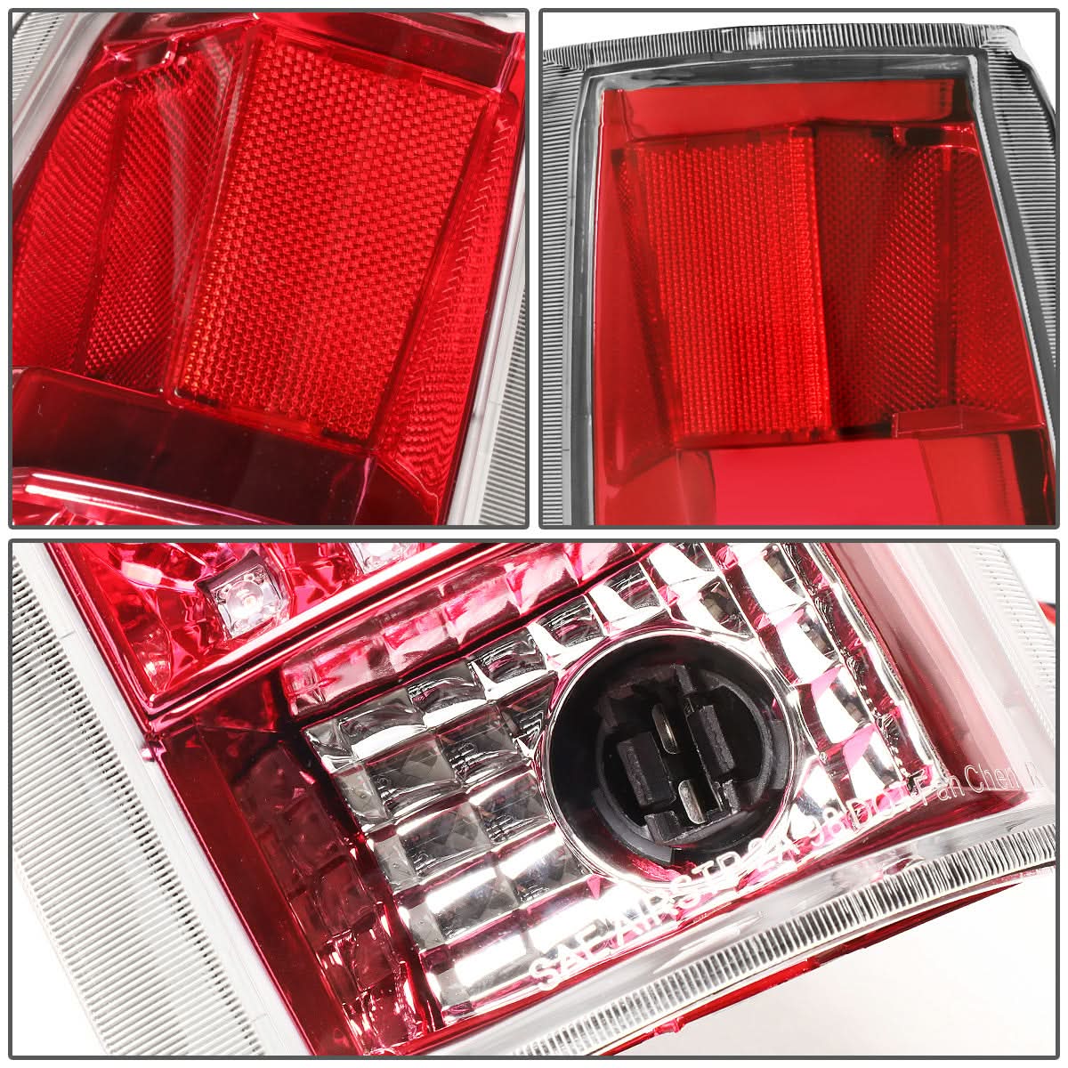 89-90 Chevy C/K Series LED Tail Lights - Chrome/Red