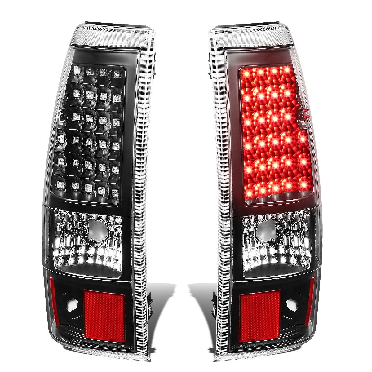03-07 Chevy Silverado GMC Sierra LED Tail Lights Black Clear