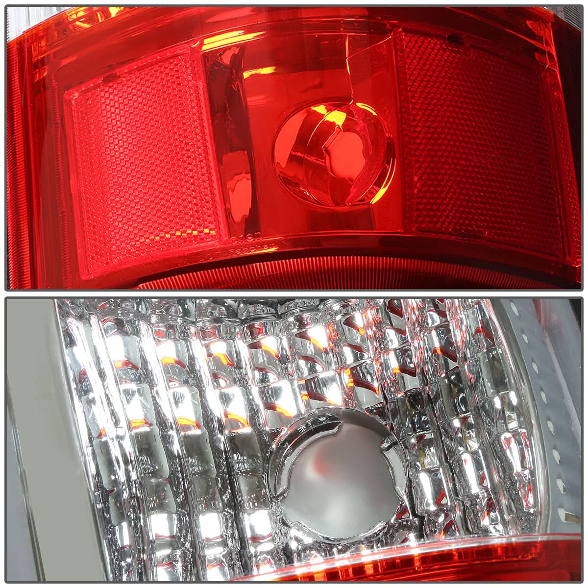 03-07 Chevy Silverado GMC Sierra LED Tail Lights Chrome Red