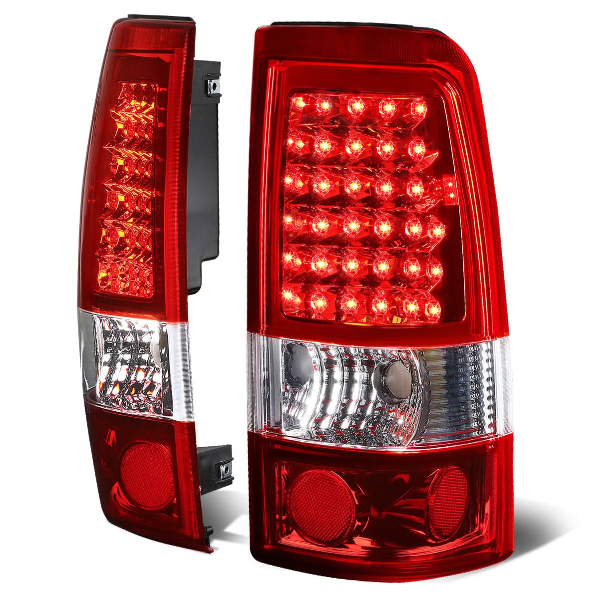 99-03 Chevrolet Silverado/GMC Sierra LED Tail Lights - Chrome Red