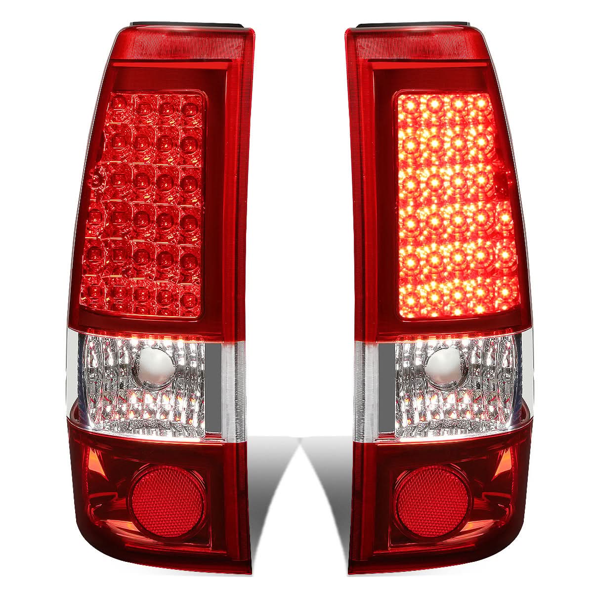 99-03 Chevrolet Silverado/GMC Sierra LED Tail Lights - Chrome Red