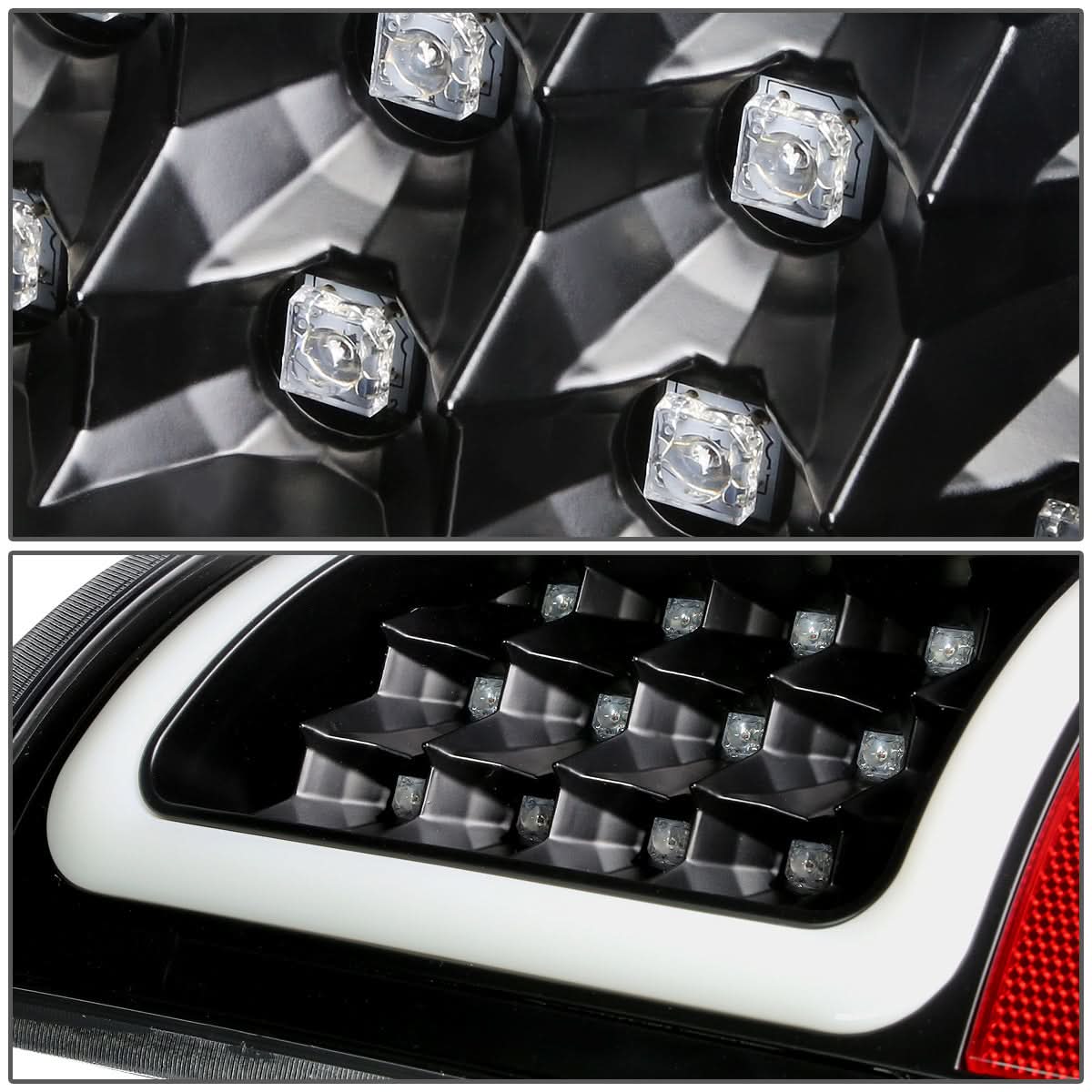 02-06 Dodge Ram C-Bar U-Halo LED Tail Lights Black/Clear