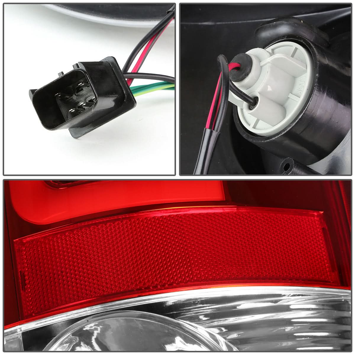 02-06 Dodge Ram C-Bar U-Halo LED Tail Lights Chrome Red