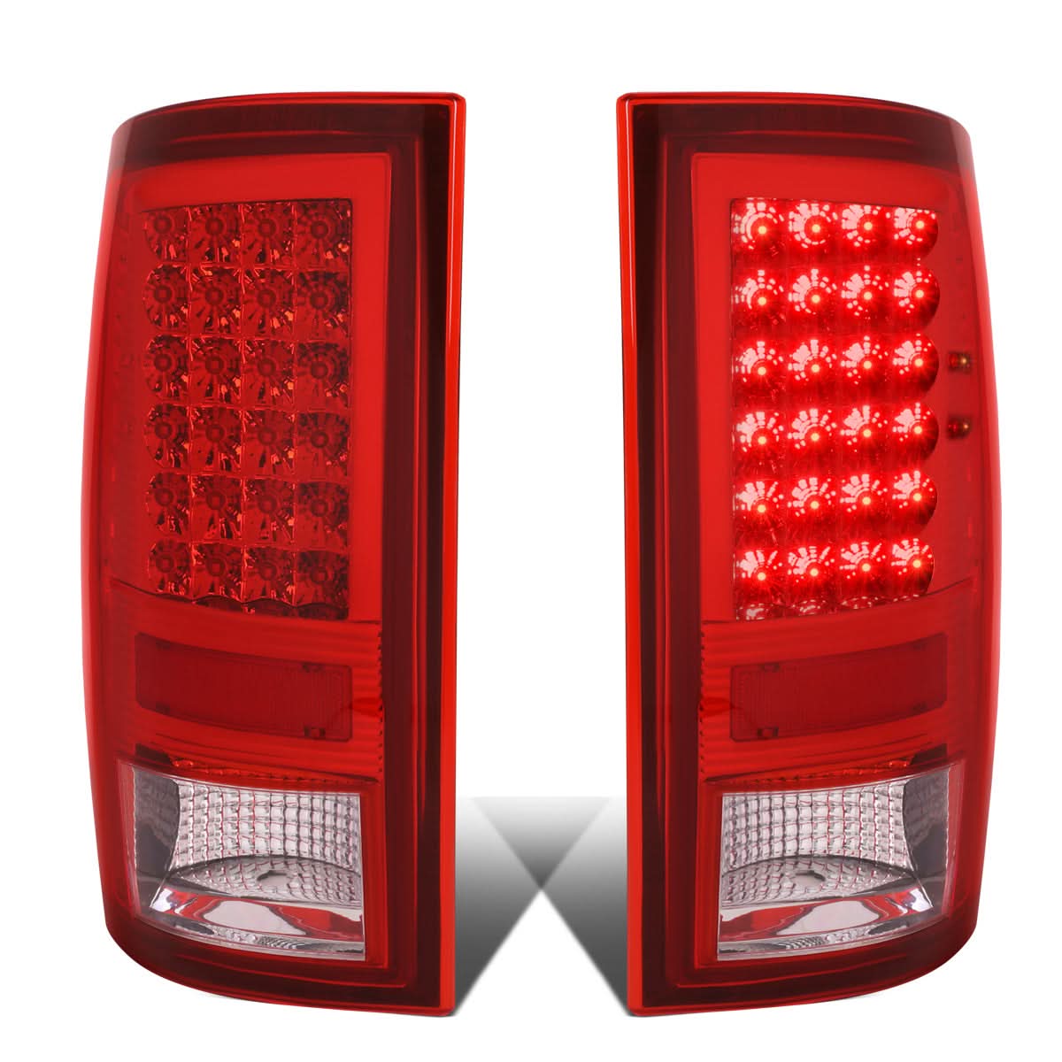 09-17 Dodge Ram LED Tail Lights Chrome Red