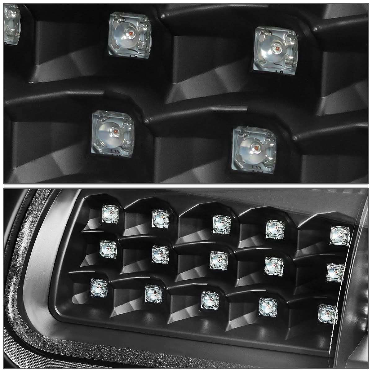 94-02 Dodge Ram LED Tail Lights - Black/Clear