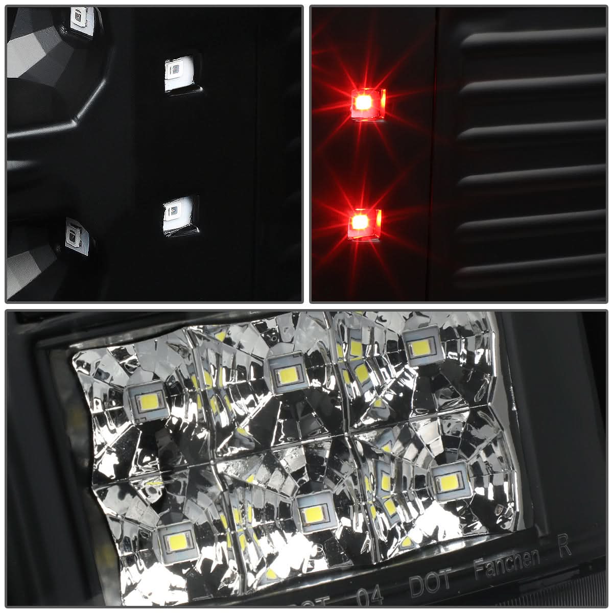 2004-2008 Ford F-150 LED Tail Lights - Black Clear