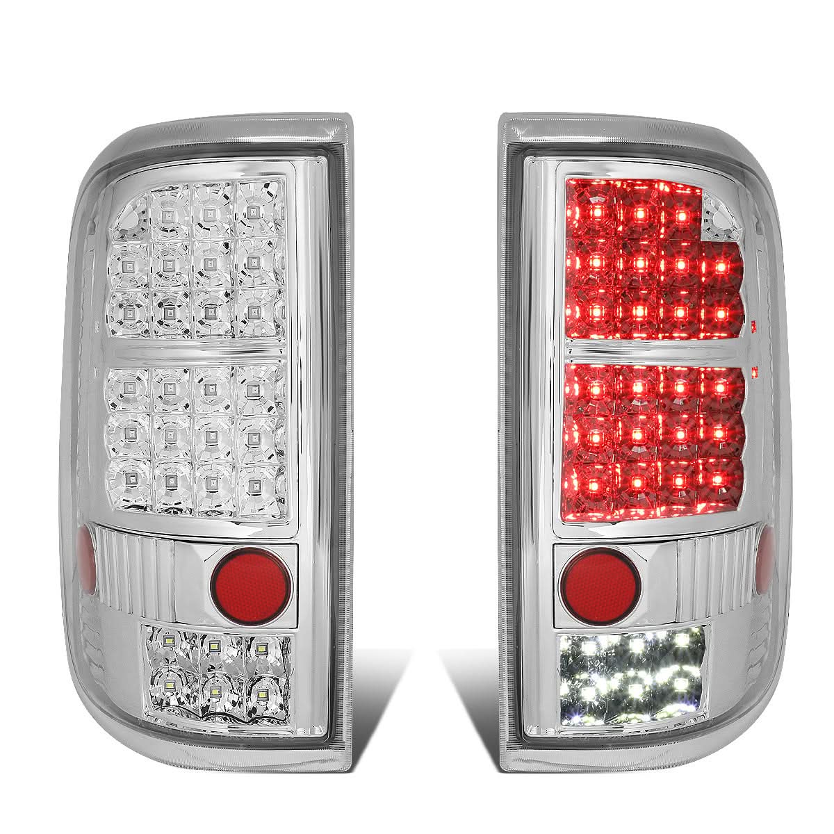 04-08 Ford F-150 LED Tail Lights Chrome Clear