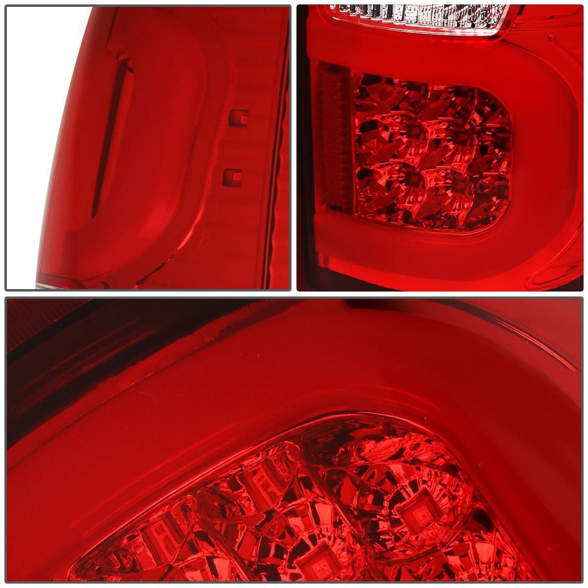 09-14 Ford F-150 Dual C-Bar 3D LED Tail Lights - Chrome/Red