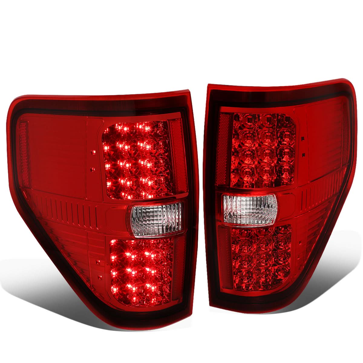 09-14 Ford F-150 Full LED Tail Lights - Chrome/Red