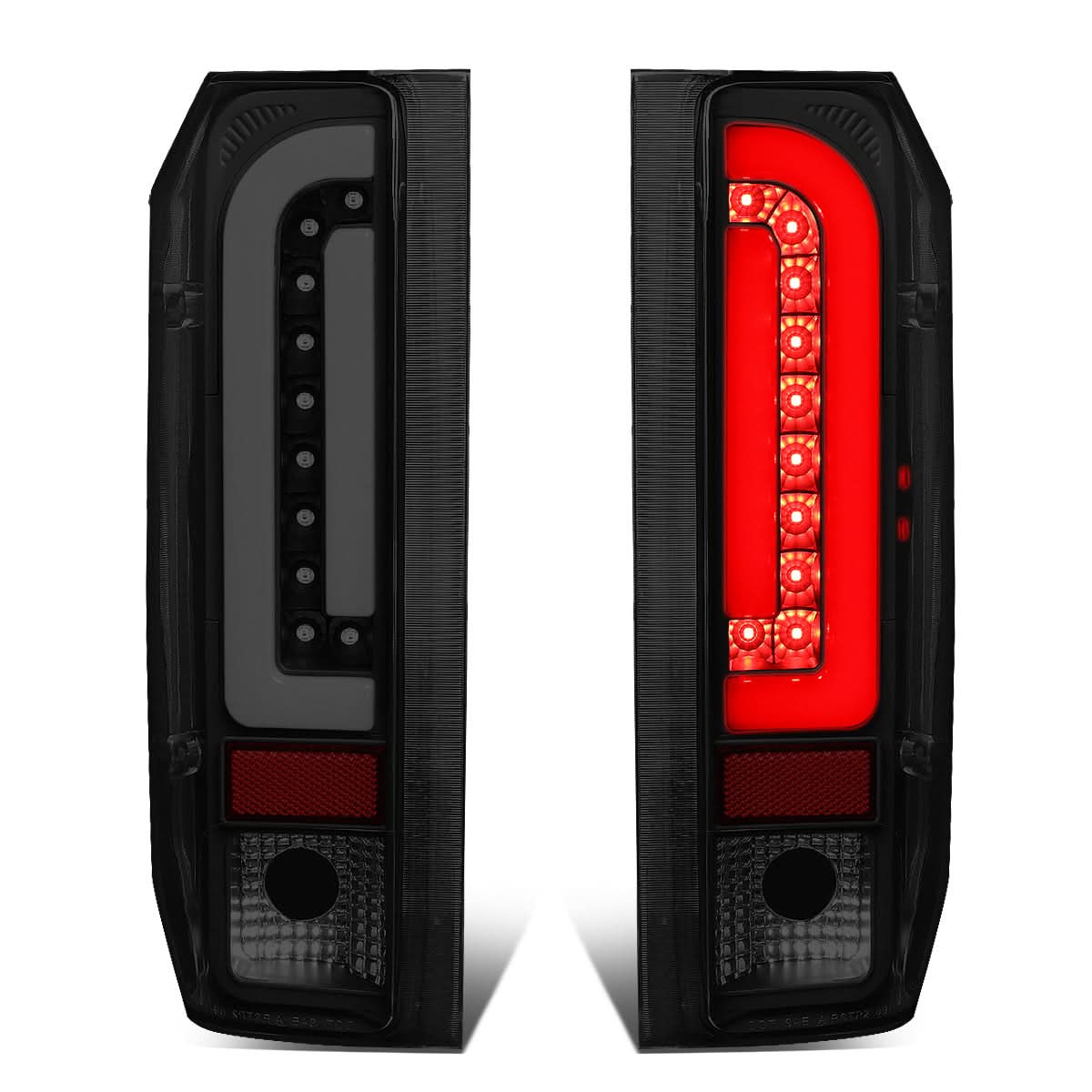 90-97 Ford F-150/F-250/F-350/Bronco 3D LED Tail Lights Black/Smoke