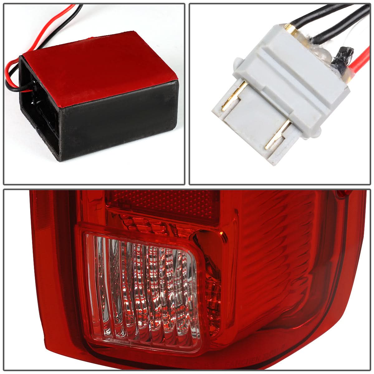 90-97 Ford F-150/F-250/F-350/Bronco LED Tail Lights Chrome/Red