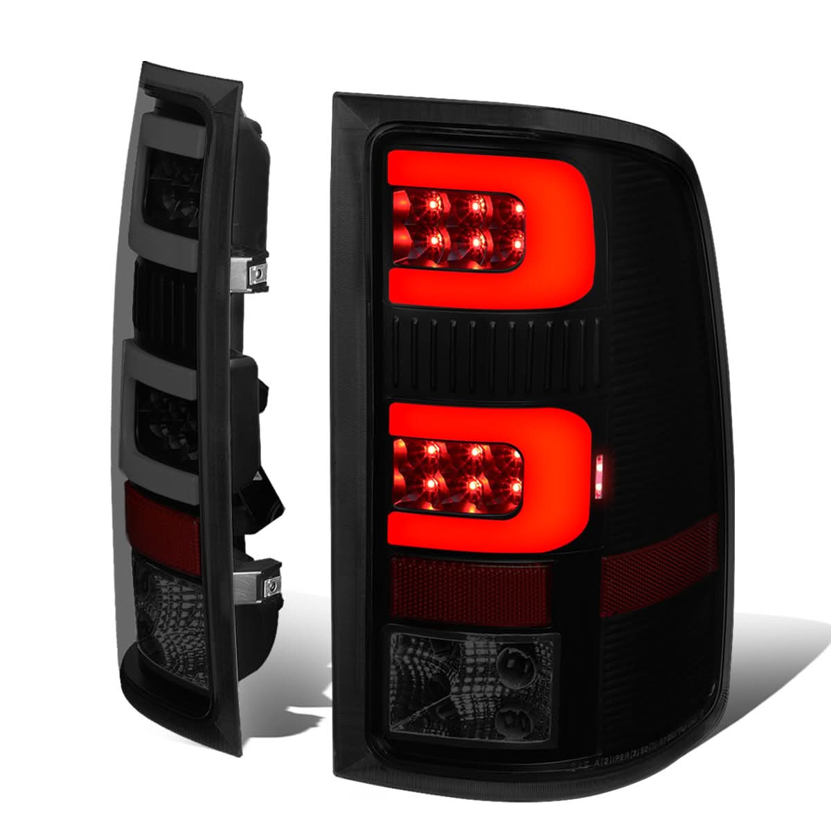 07-14 GMC Sierra 3D LED Tail Lights - Black Smoke
