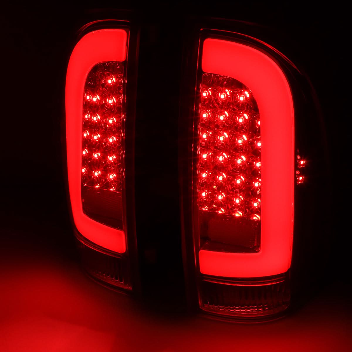 2005-2015 Toyota Tacoma L-Bar Style 3D LED Tail Lights Chrome/Red