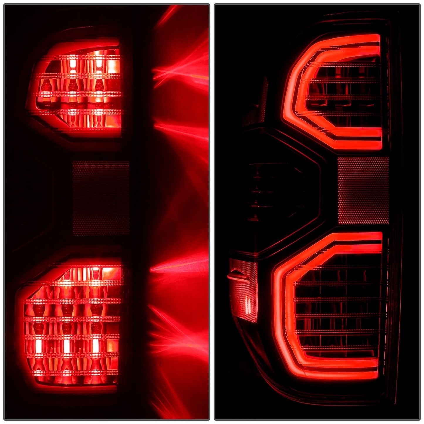 2014-2021 Toyota Tundra LED Tube Tail Lights - Black/Smoked Red