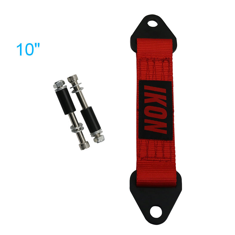 10 Inch Red Limit Straps Shock Suspension Webbing w/ Bolts& IKON Logo