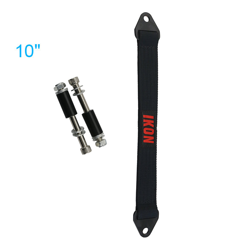 18 Inch Black Limit Straps Shock Suspension Webbing w/ Bolts&IKON Logo