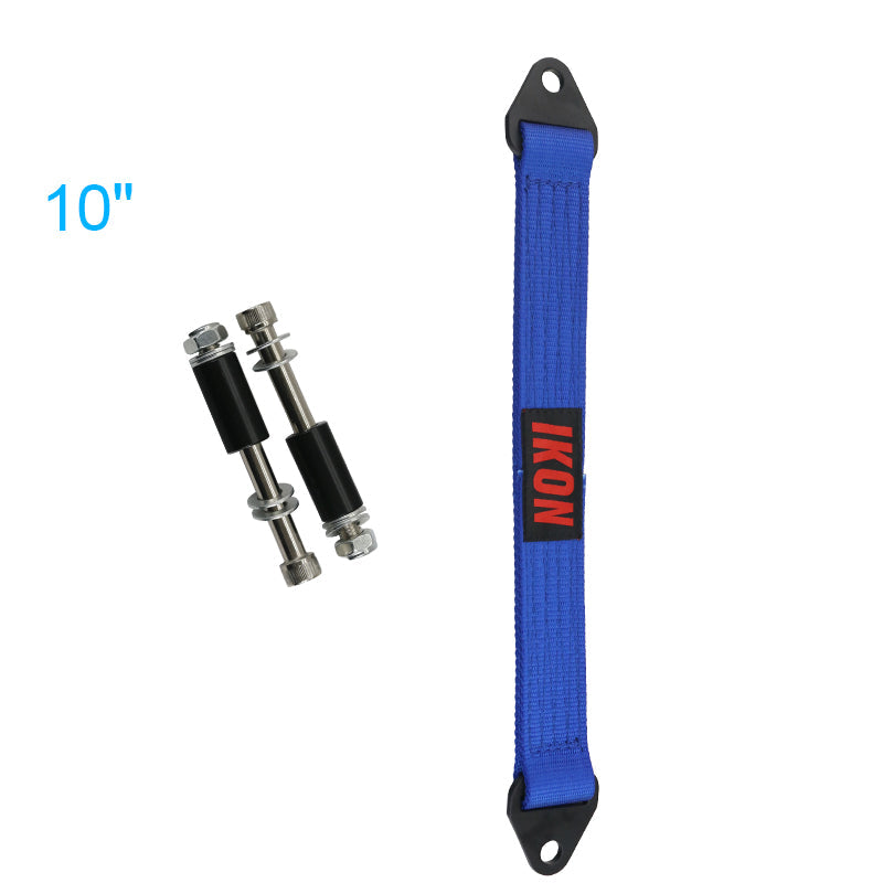 18 Inch Blue Limit Straps Shock Suspension Webbing w/ Bolts& IKON Logo