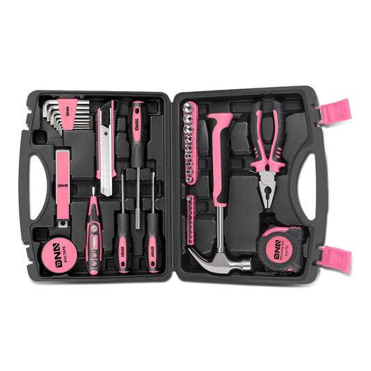 46-Piece Tool Set Box - Black/Pink