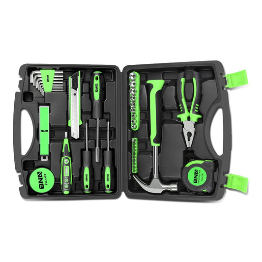 46-Piece Tool Set with Storage Box - Black/Green