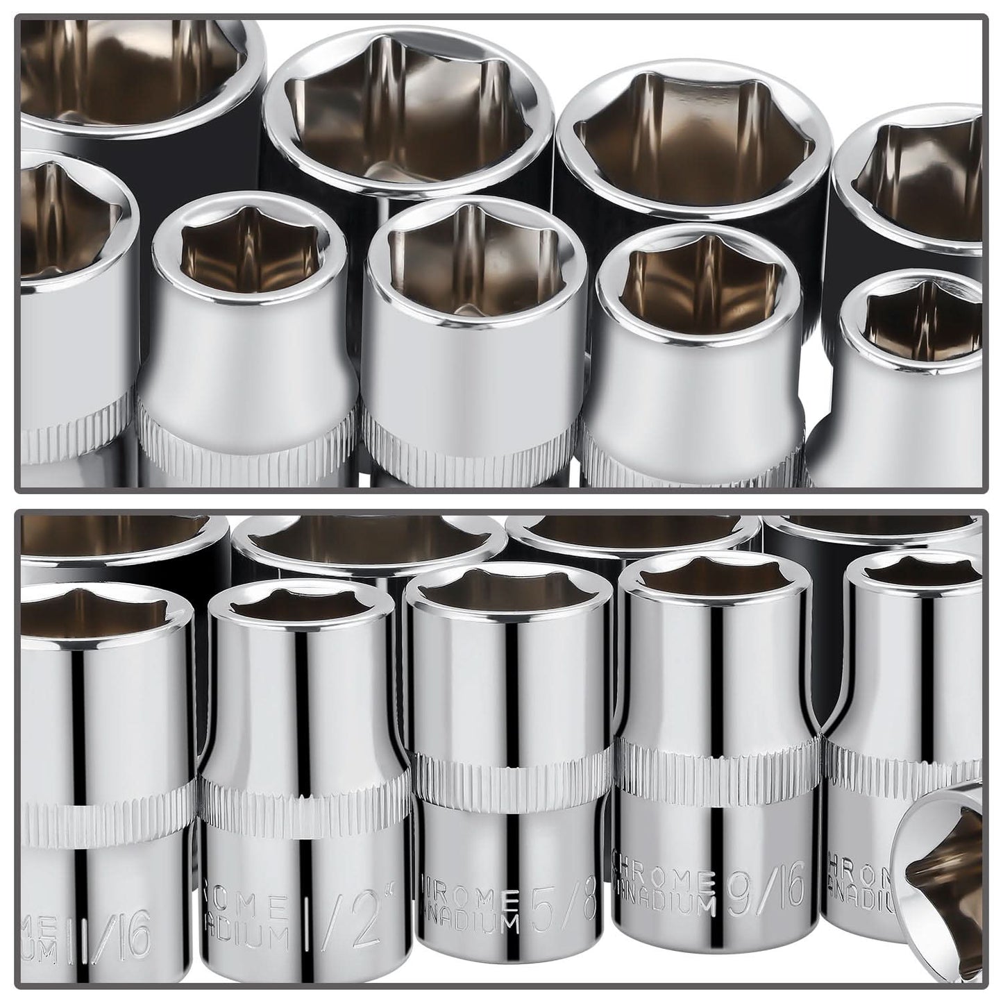 1/2 Inch Drive Socket Set 10 Piece Automotive Tool Kit