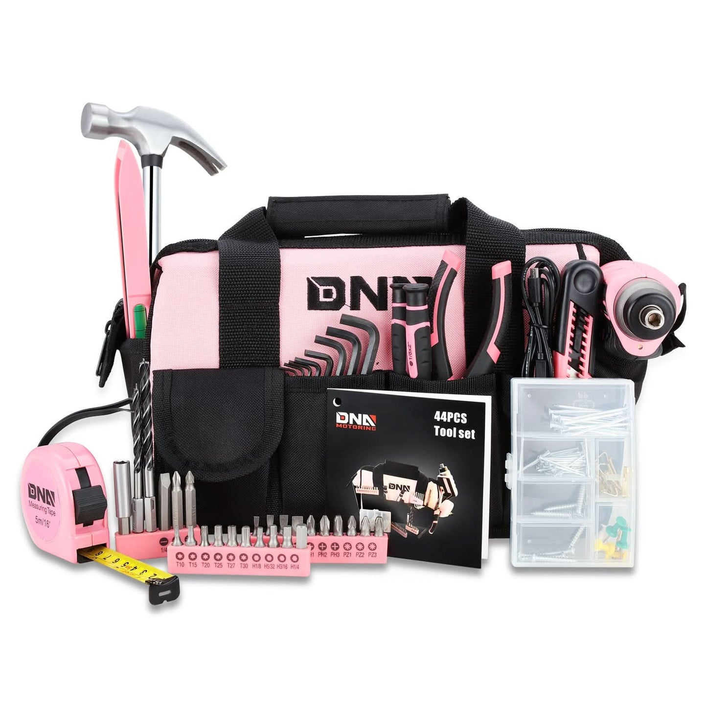 44-Piece Pink Tool Set for Automotive Maintenance