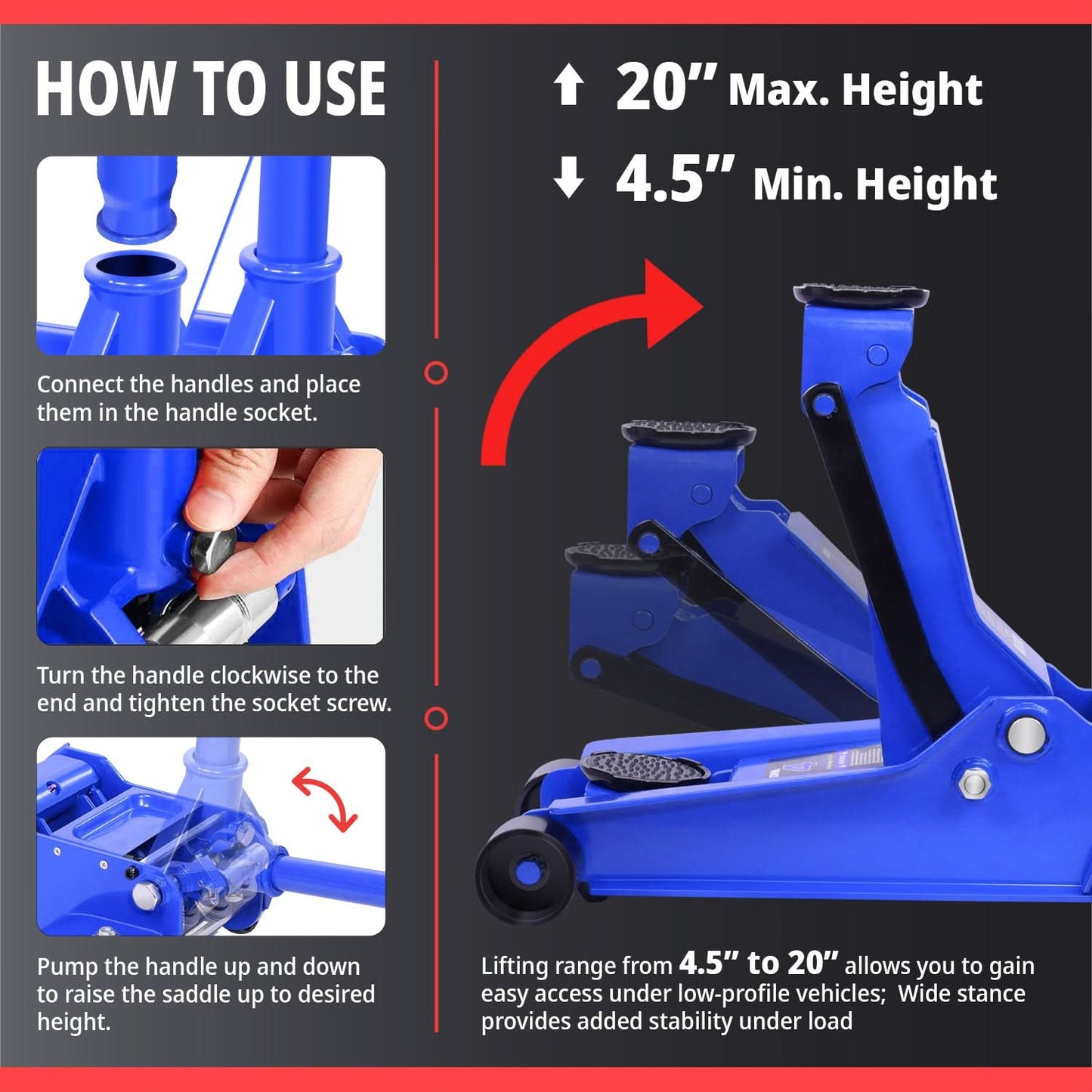 4 Ton Car Jack - Blue