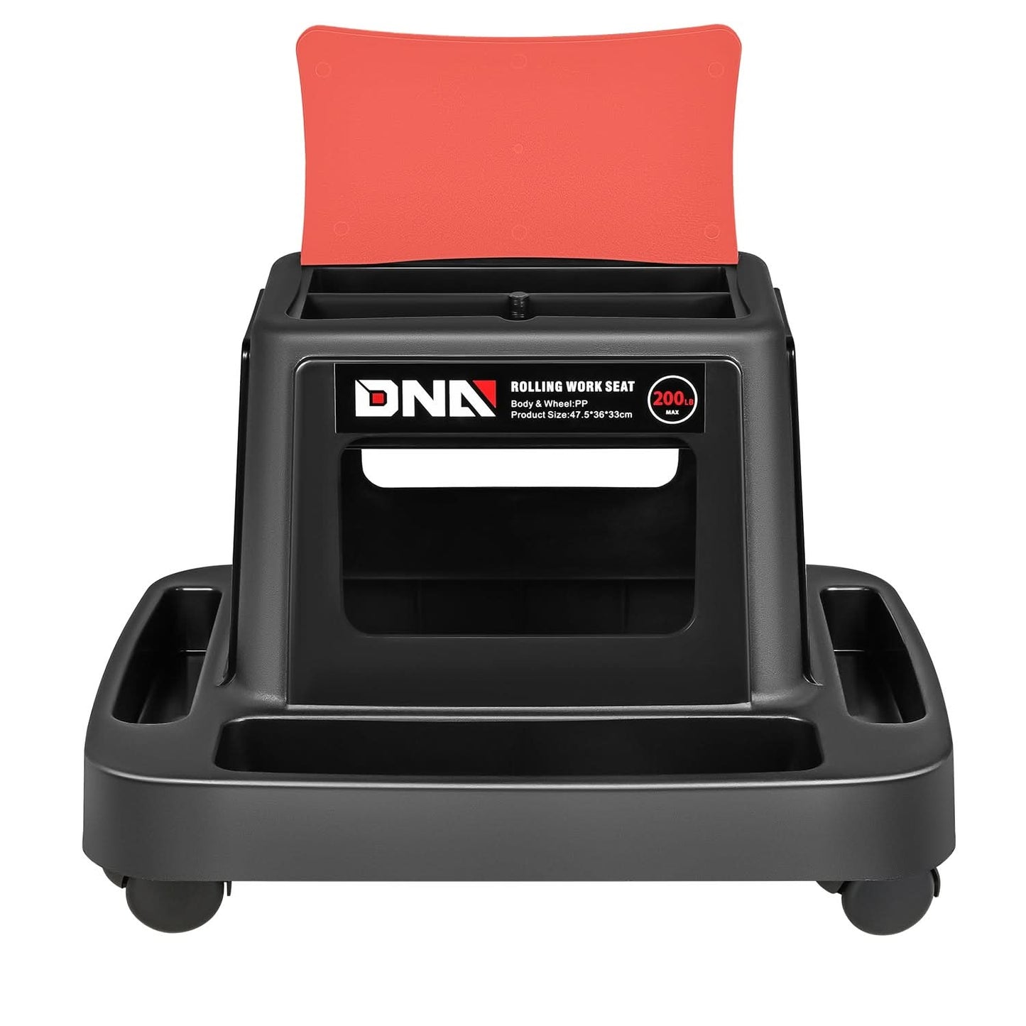 Mobile Plastic Tool Seat - Red