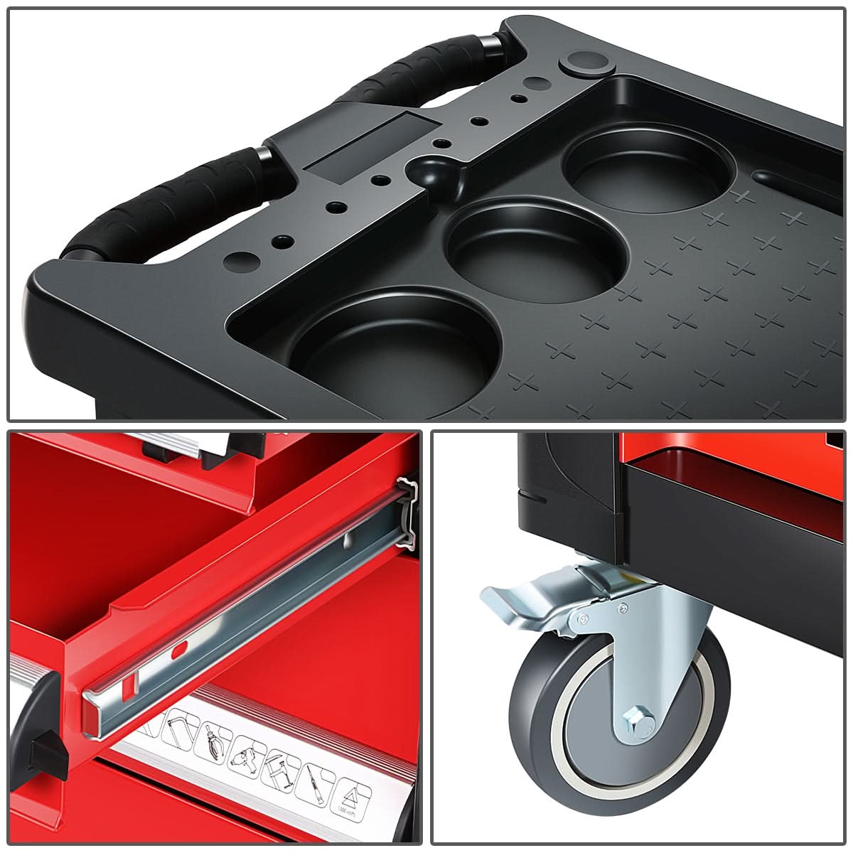 6 Drawer Plastic Roller Cabinet Top Storage