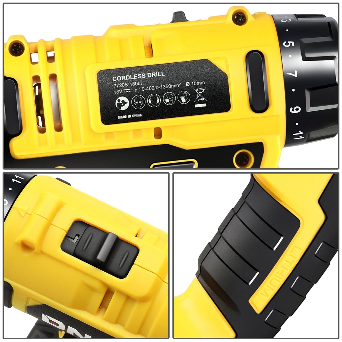 18V Cordless Drill - Yellow