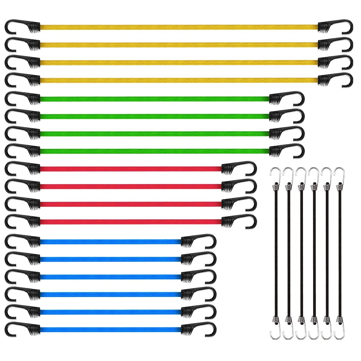 Bungee Cords Assorted Set with Zipper Storage Bag