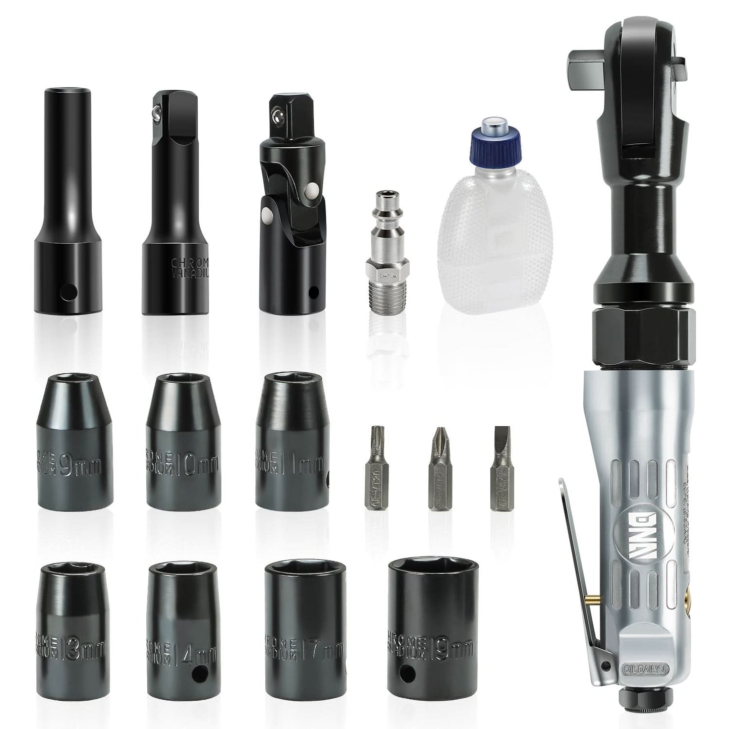 17-Piece 1/2 Inch Air Ratchet Wrench Kit