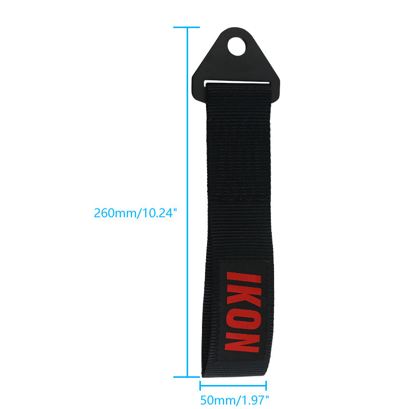 Universal Black Tow Strap Heavy Duty Decorative Belt With IKON Logo