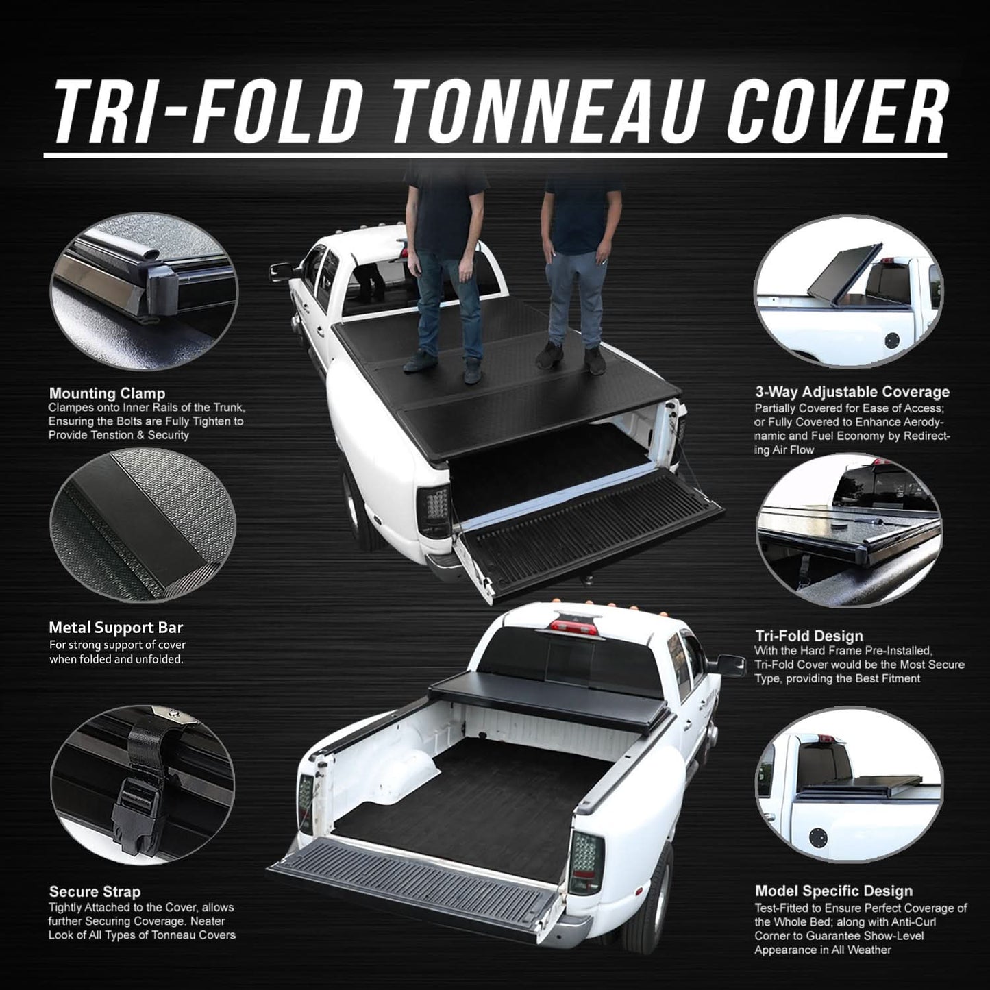 2022+ Toyota Tundra Hard Tri-Fold Tonneau Cover 6.5ft Bed
