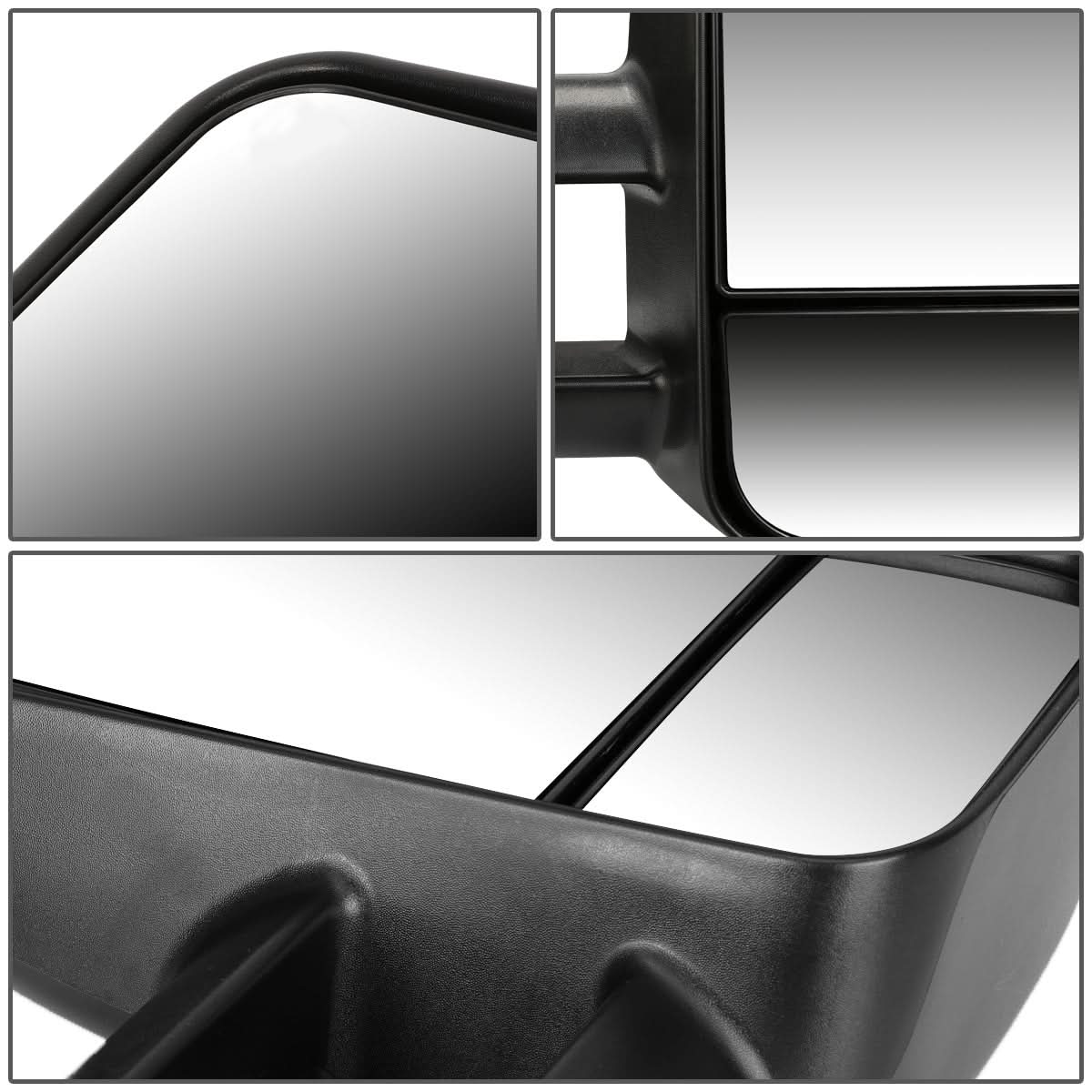 1997-2003 Ford F-150 Manual Towing Mirrors Pair Black