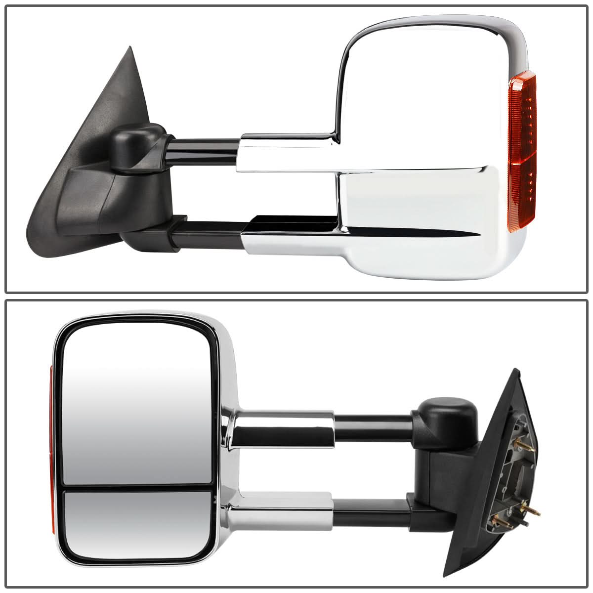 97-03 Ford F-150 Powered Towing Mirrors Pair Chrome Amber Signal