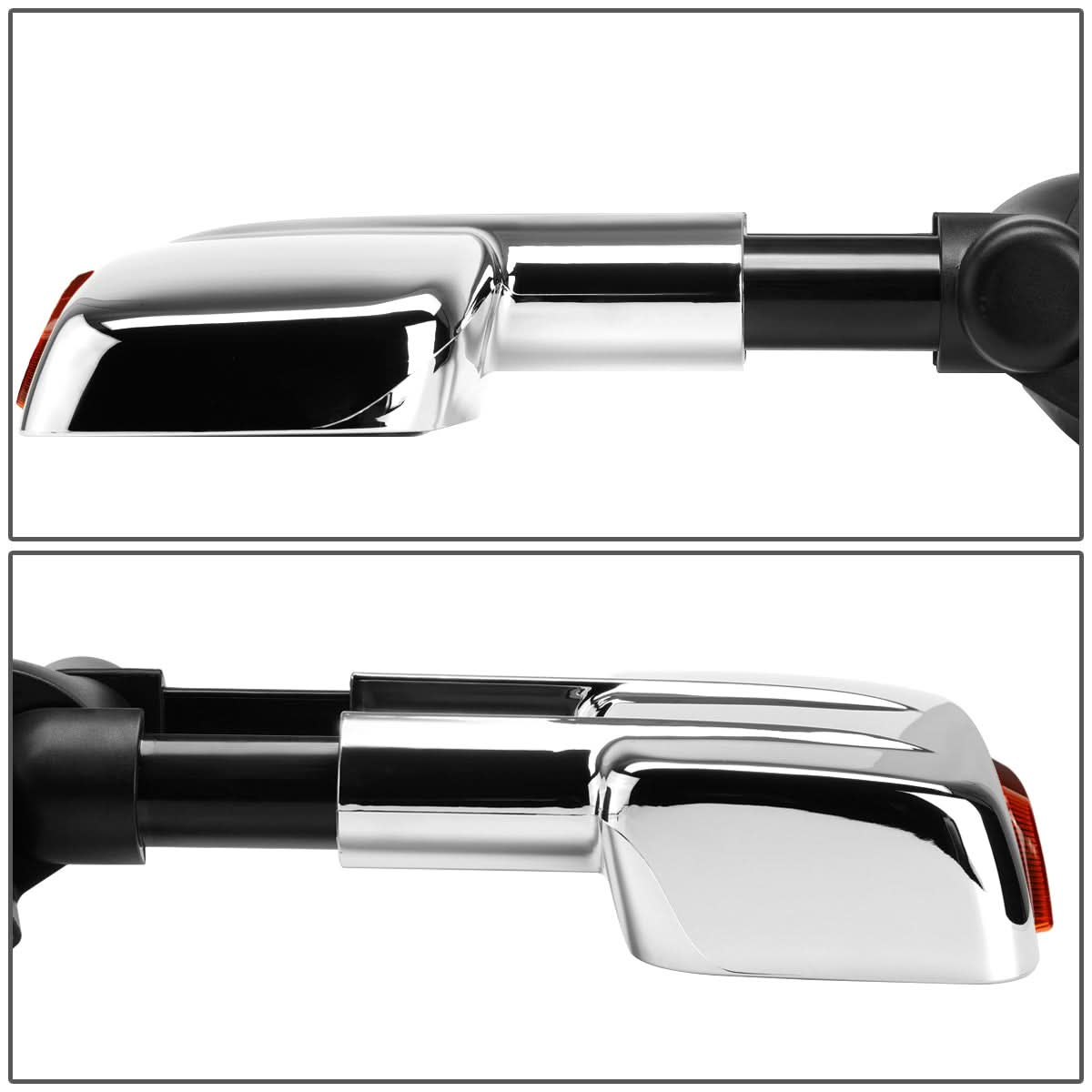 97-03 Ford F-150 Powered Towing Mirrors Pair Chrome Amber Signal