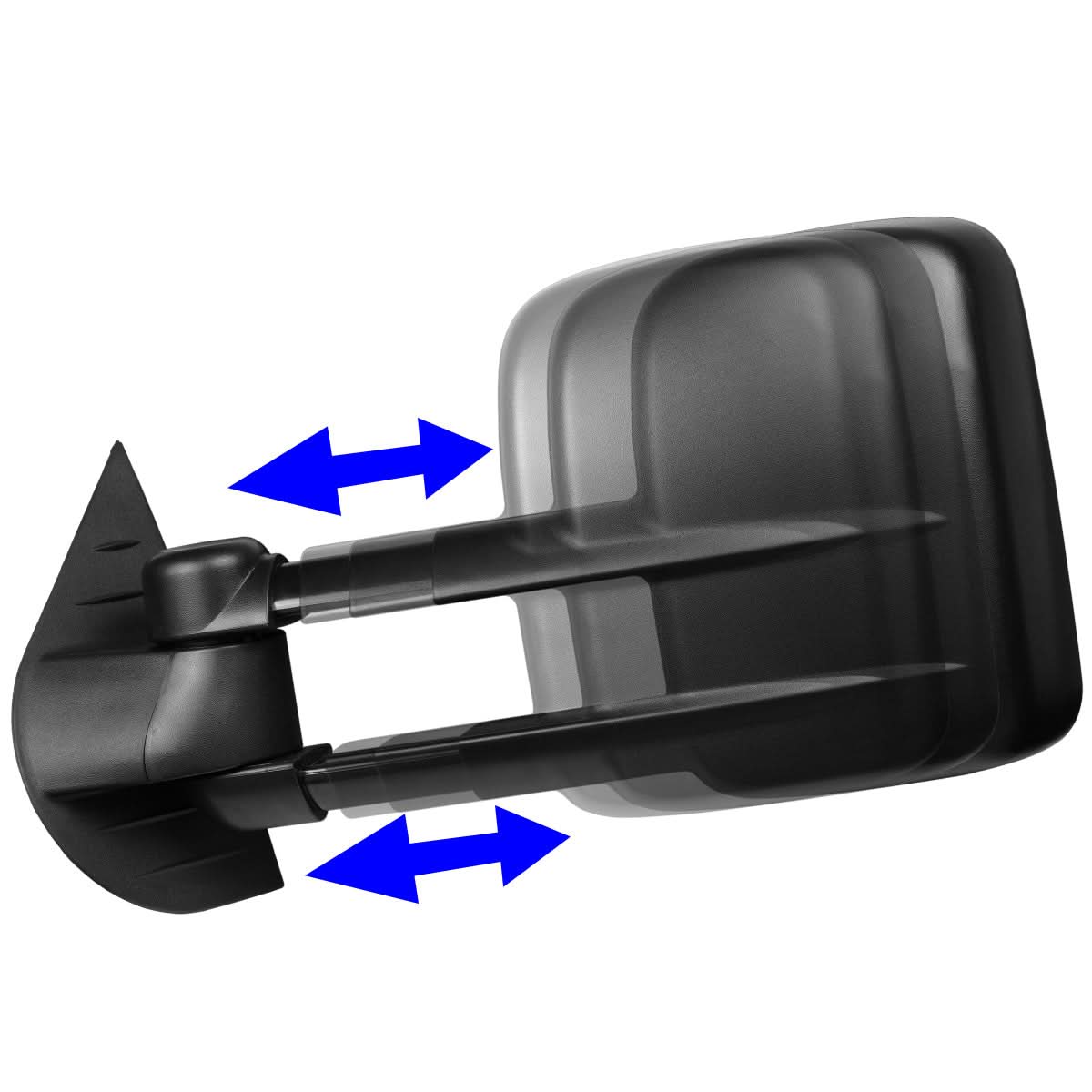 2007-2013 Chevrolet Silverado Left Manual Towing Mirror Black