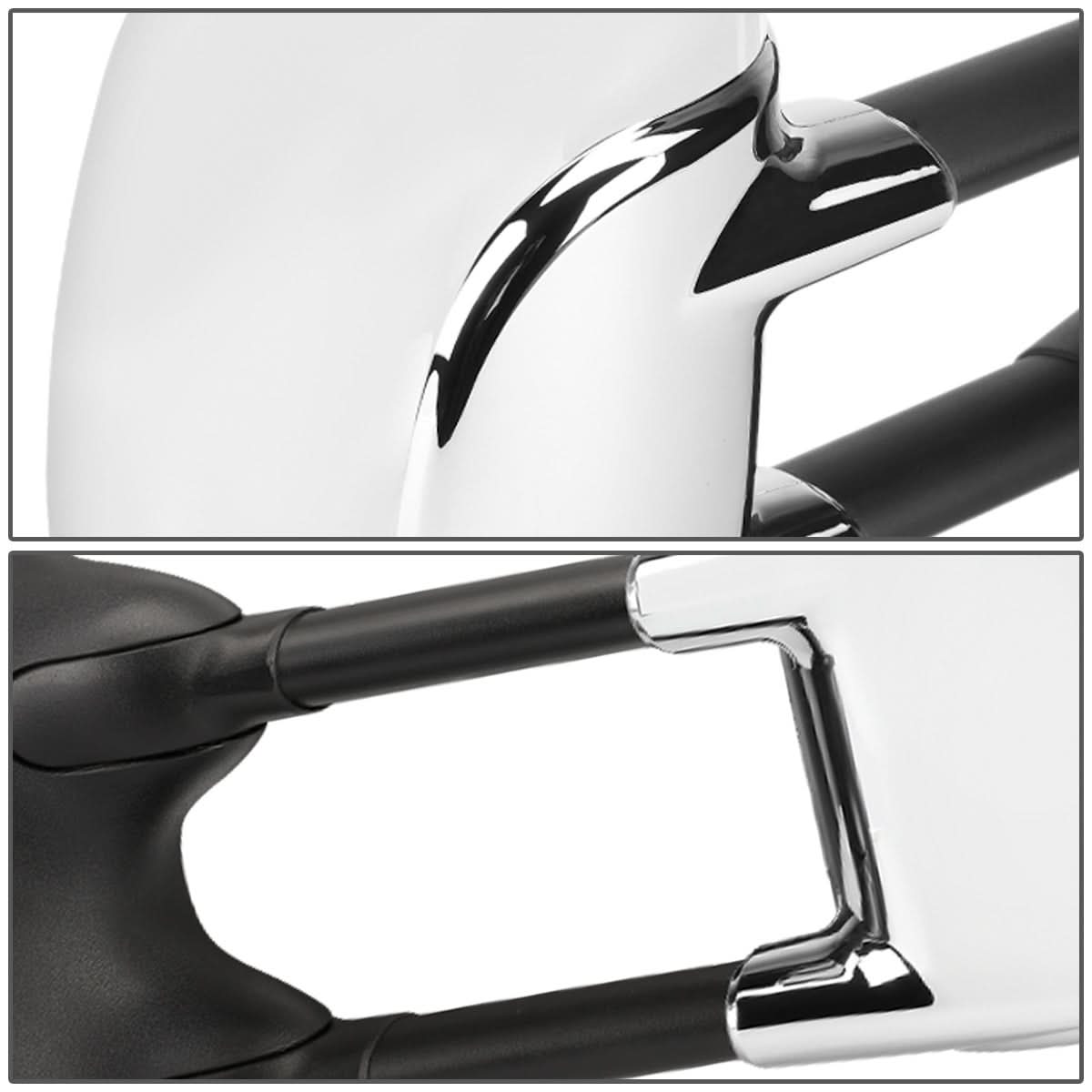 99-07 Ford F-250 F-350 F-450 F-550 Manual Towing Mirrors Chrome Pair