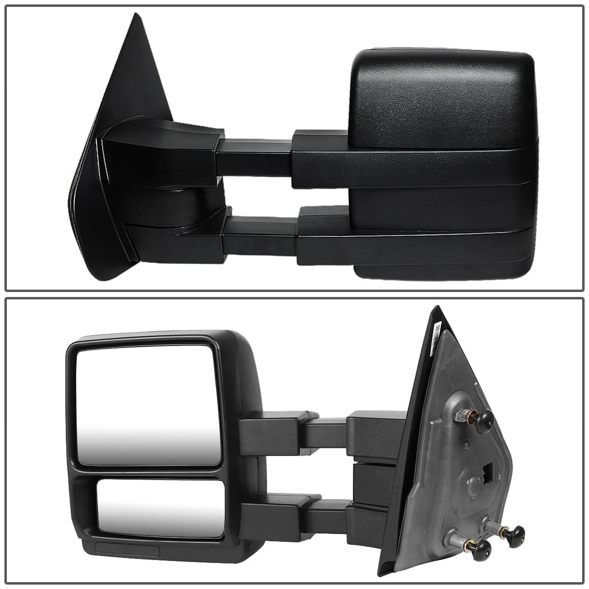 2004-2014 Ford F-150 Towing Mirrors Pair Black Unpowered