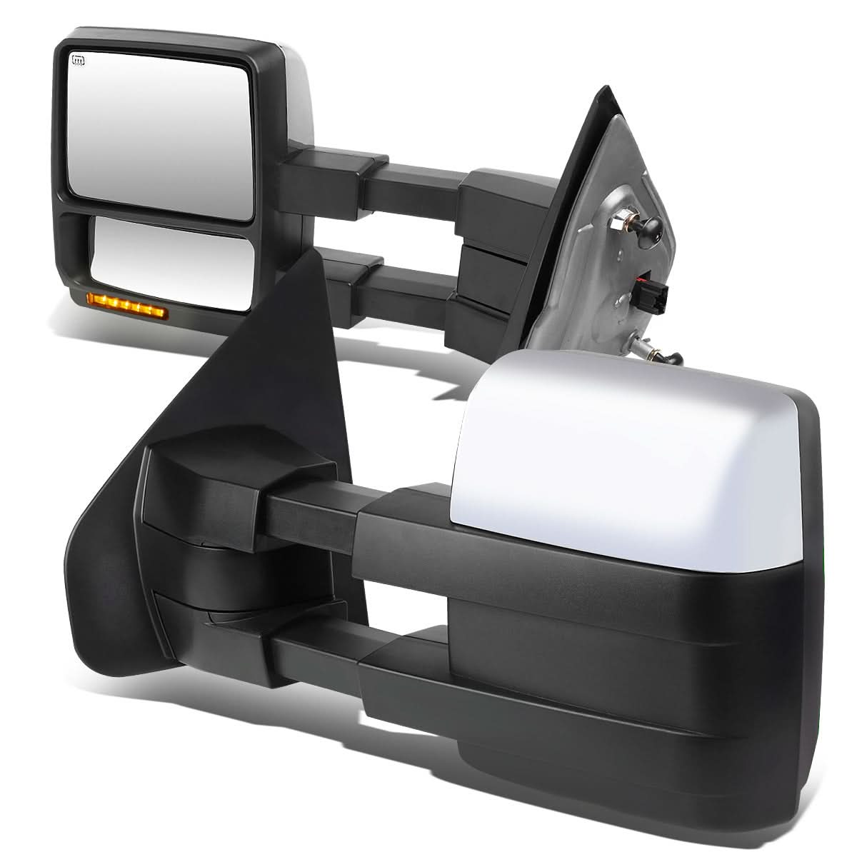 2004-2014 Ford F-150 Manual Heated Towing Mirrors - Chrome LED Amber