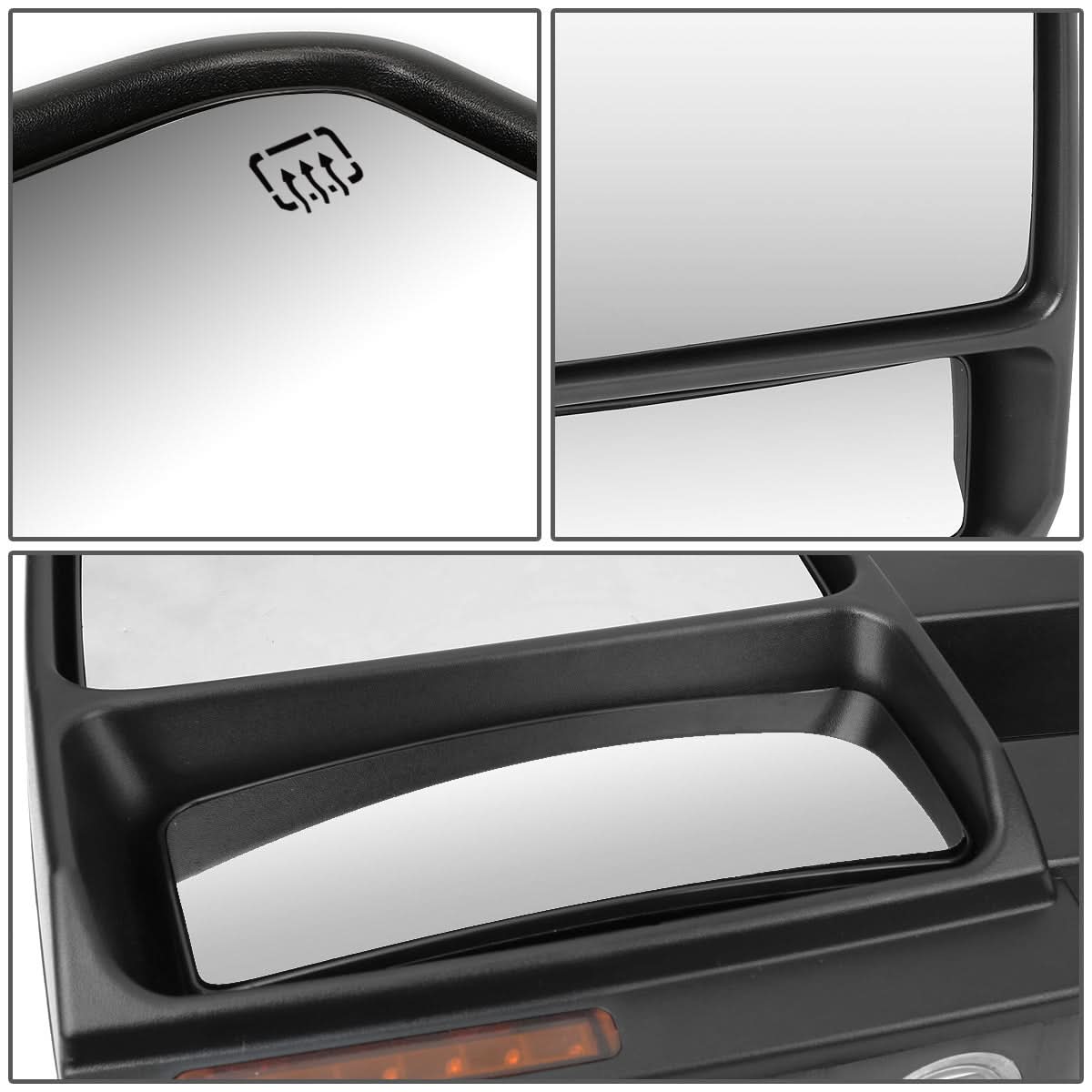 2004-2014 Ford F-150 Manual Heated Towing Mirrors - Chrome LED Amber