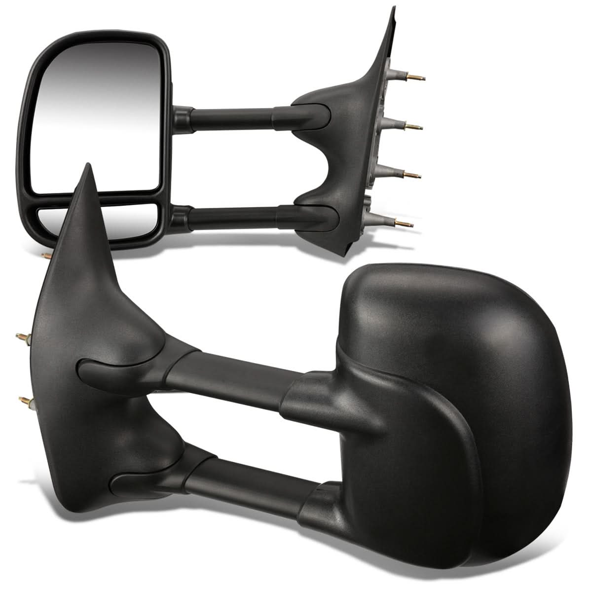 03-07 Ford E-150 E-250 E-350 Towing Mirrors - Manual Black Pair
