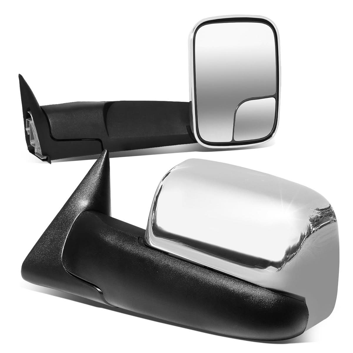 94-02 Dodge Ram 1500 2500 3500 Manual Towing Mirrors Chrome Pair