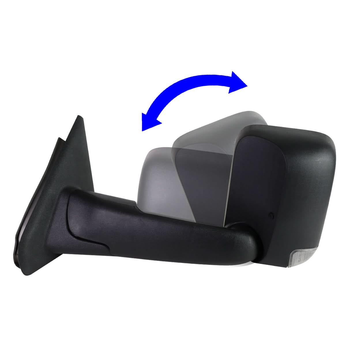 02-09 Dodge Ram Towing Mirrors Pair Powered Heated Smoke Signal Black
