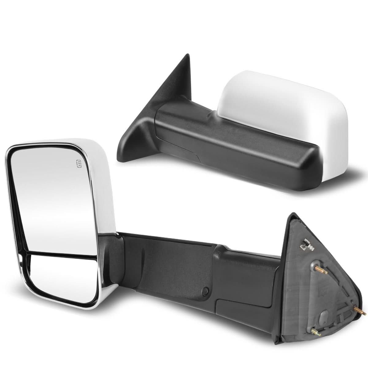 09-16 Dodge Ram Powered Heated Towing Mirrors - Chrome Pair