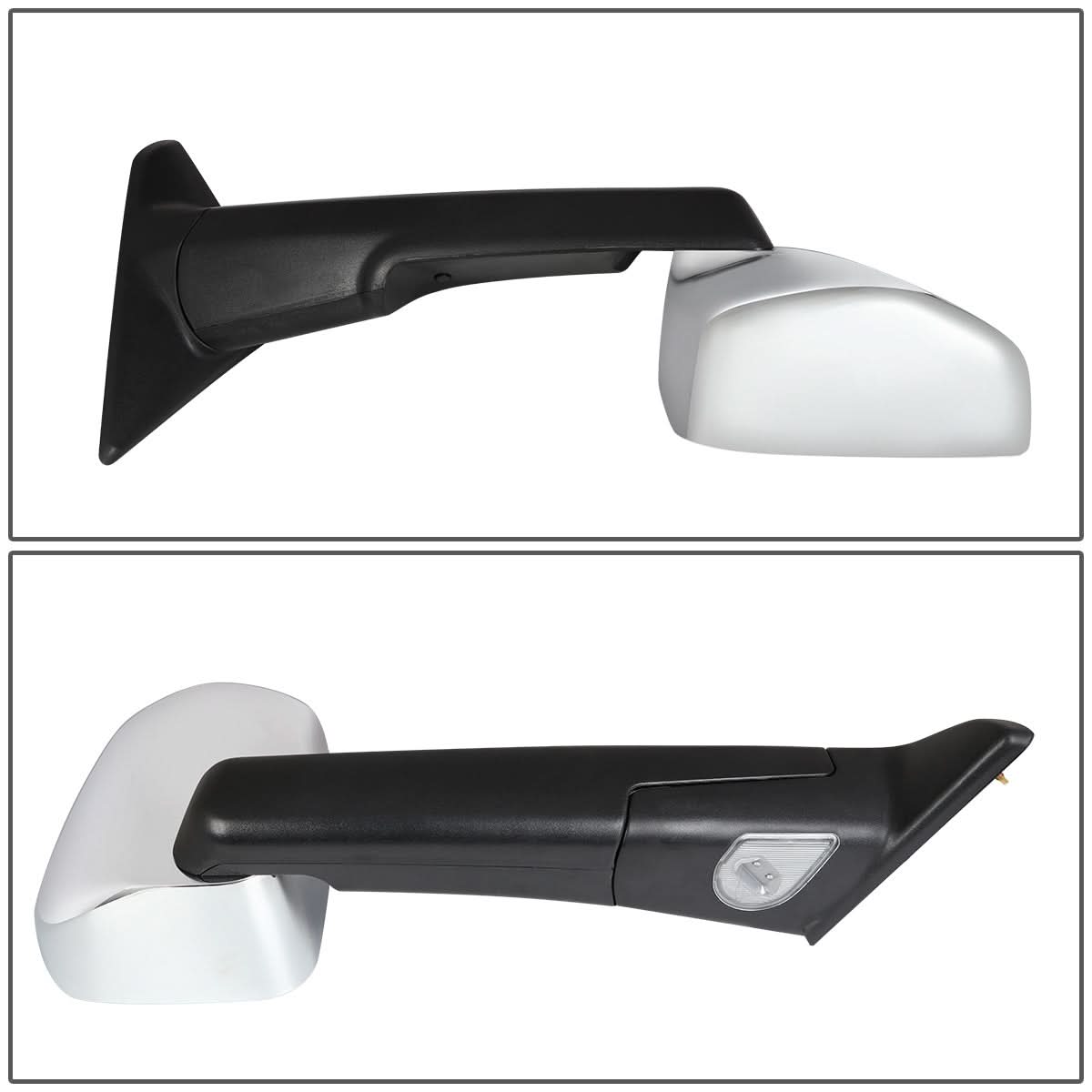 09-16 Dodge Ram 1500/2500/3500 Manual Towing Mirrors Chrome Pair