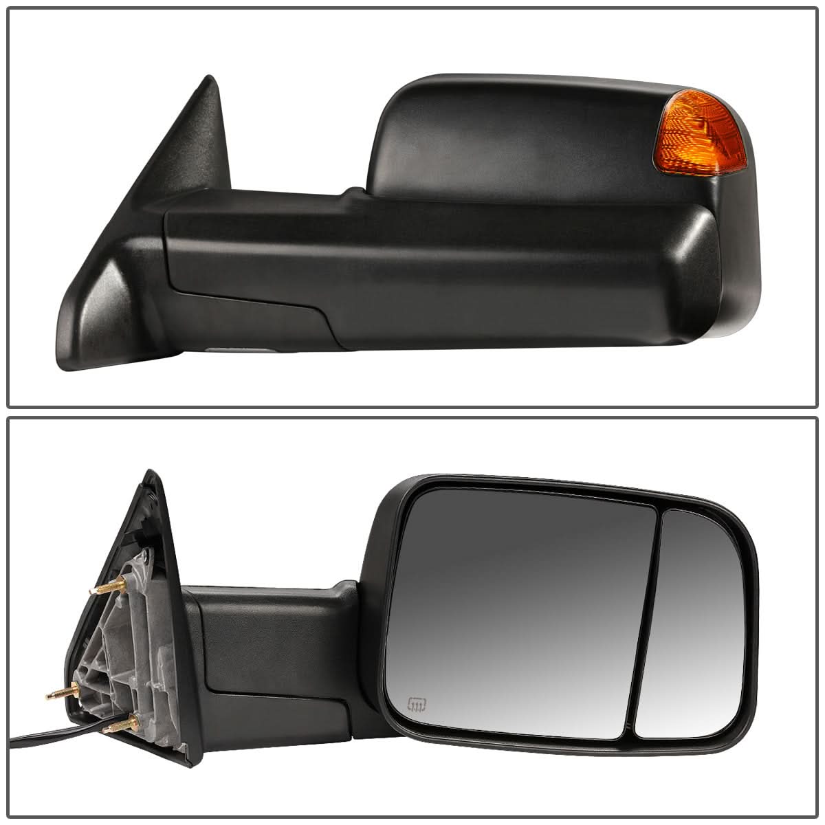 09-16 Dodge Ram Powered Heated LED Towing Mirrors - Black