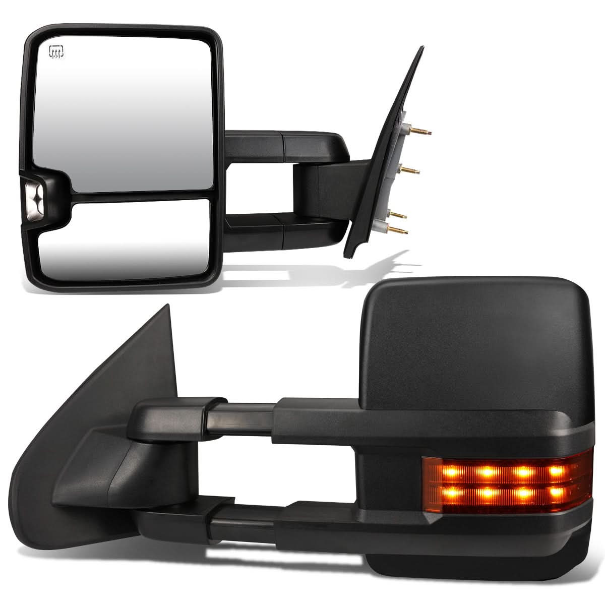 14-17 Chevrolet Silverado GMC Sierra Towing Mirrors - Powered Heated LED