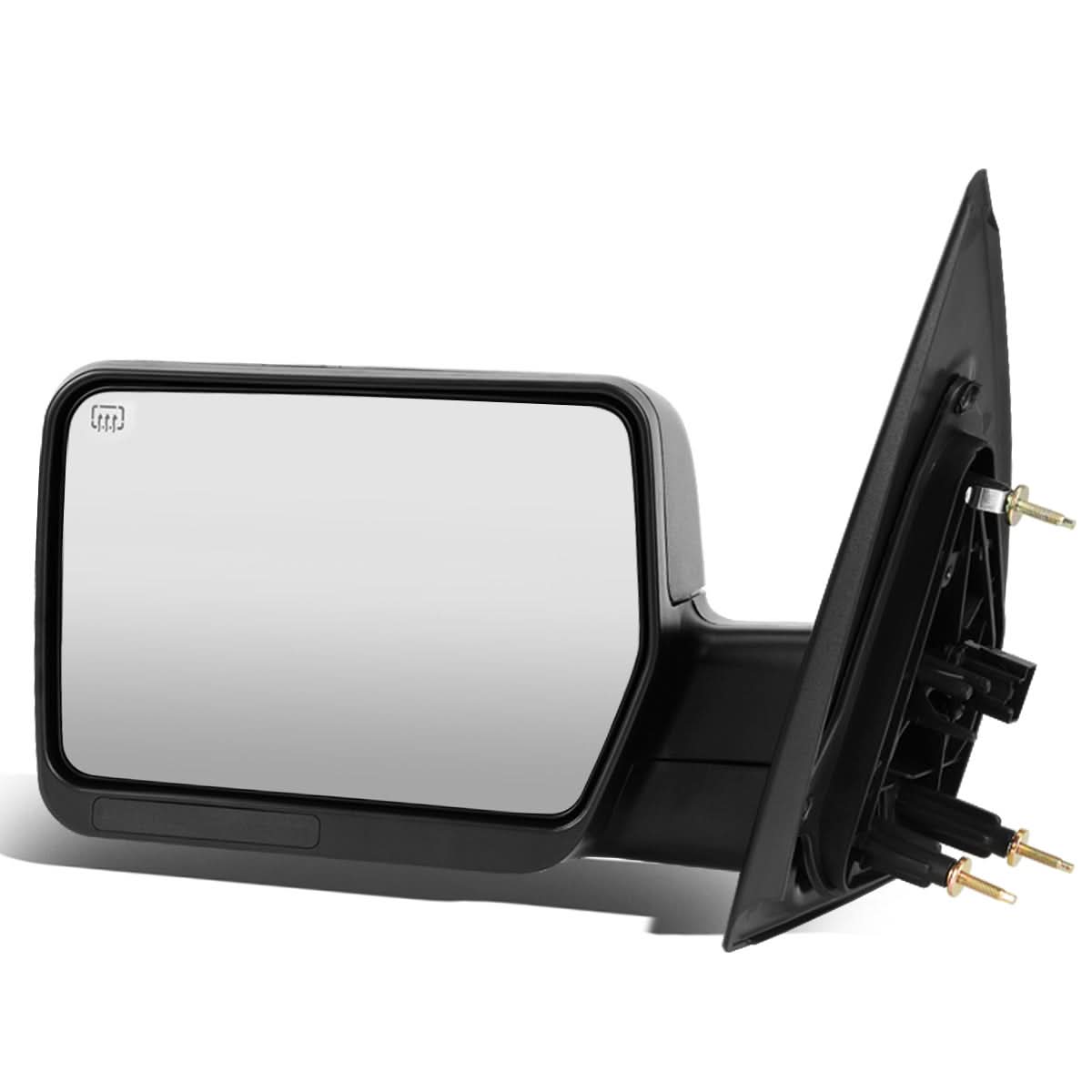 04-14 Ford F-150 Left Powered Heated Towing Mirror Black