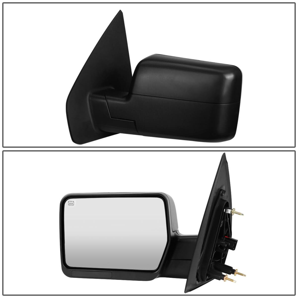 04-14 Ford F-150 Left Powered Heated Towing Mirror Black